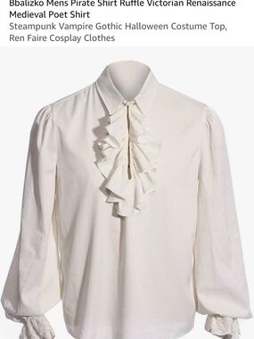 Victorian Ruffle Blouse in Cream - Halloween - Costume - Renaissance Fair